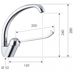 Смеситель для раковины Remer Kiss K42LL хирургический