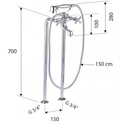 Смеситель для ванны напольный Remer Liberty 01LI