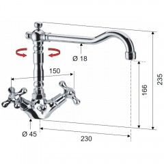 Смеситель для раковины Remer Liberty 13ALI