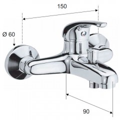 Смеситель для ванны Remer Serie35 F05