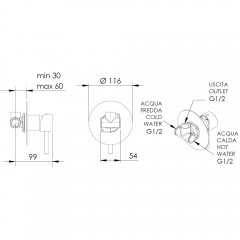 Смеситель для душа встраиваемый Remer X-Style X30L