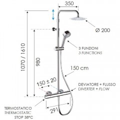 Душевая система Remer Elegance EQ32AUFM20 термостат