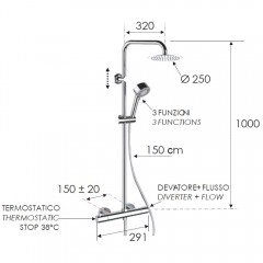 Душевая система Remer Elegance EQ32XUFM25 термостат