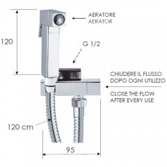Кран угловой с гигиеническим душем Remer 332RES336