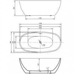 Ванна акриловая Vincea VBT-404-1700