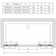 Душевая дверь Vincea Alpha VDS-3AL2160MT