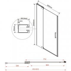 Душевая дверь Vincea Extra VDP-1E8090CLB