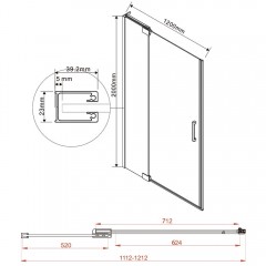 Душевая дверь Vincea Extra VDP-1E1112CLB