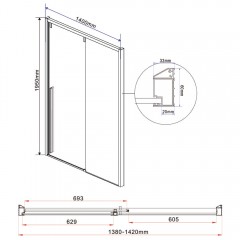 Душевая дверь Vincea Lugano VDS-1L140CL-1