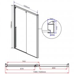 Душевая дверь Vincea Lugano VDS-1L150CL-1