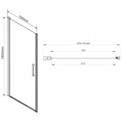 Душевая дверь Vincea Orta VPP-1O700CL