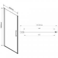 Душевая дверь Vincea Orta VPP-1O800CH-R