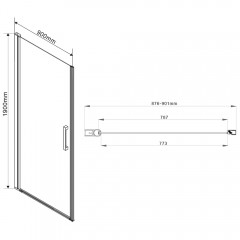Душевая дверь Vincea Orta VPP-1O900CH-R