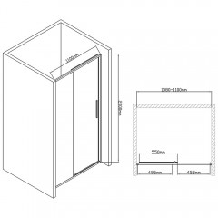 Душевая дверь Vincea Slim-U VDS-2SU110CL