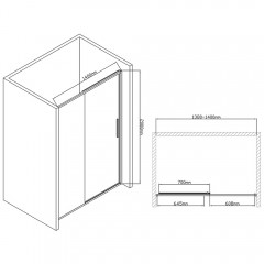 Душевая дверь Vincea Slim-U VDS-2SU140CL