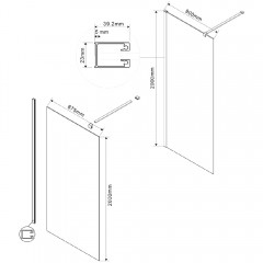 Душевое ограждение Vincea Walk-In VSW-1H900CLB