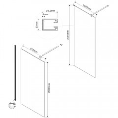 Душевое ограждение Vincea Walk-In VSW-1H100CLGM