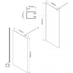 Душевое ограждение Vincea Walk-In VSW-1H800CGGM