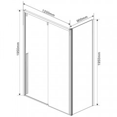 Душевое ограждение Vincea Lugano VSR-1L9012CGB-1