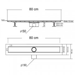 Трап душевой Vincea Say Optima SAY.601.80.P.NSNGH
