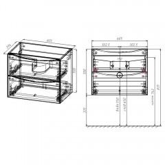 Тумба под раковину Vincea Mia Slim 600 R.Wood VMC-2MC600S1RW