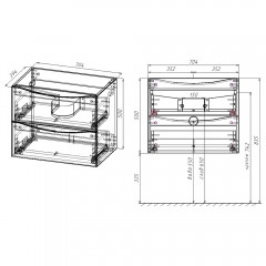 Тумба под раковину Vincea Mia Slim 700 R.Wood VMC-2MC700S1RW