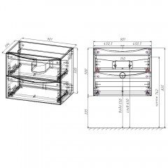 Тумба под раковину Vincea Mia Slim 900 Beton VMC-2MC900S1BT