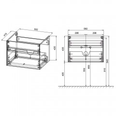 Тумба с раковиной Vincea Chiara 600 R.Oak