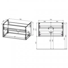 Тумба под раковину Vincea Chiara 800 G.Stone VMC-2C800GS