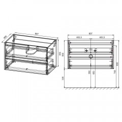 Тумба с раковиной Vincea Gio 800 T.Oak