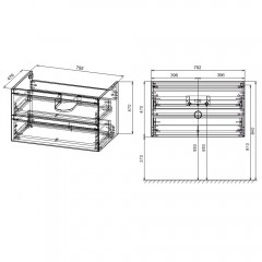 Тумба с раковиной Vincea Luka 800 G.Stone