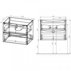 Тумба под раковину Vincea Mia 650 G.White VMC-2MA650GW