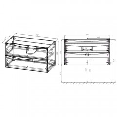 Тумба с раковиной из искусственного камня Vincea Mia 900 R.Wood