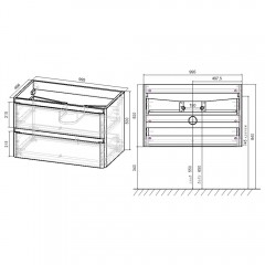 Тумба с раковиной Vincea Vico 1000 V.Oak