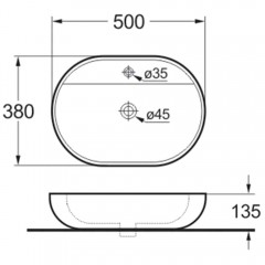 Раковина накладная Vincea VBS-121MB