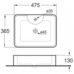 Раковина накладная Vincea VBS-127MB