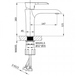 Смеситель для раковины Vincea Esse VBF-1E1CH