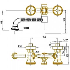 Душевая система Bronze de Luxe Royal 10121PF/1