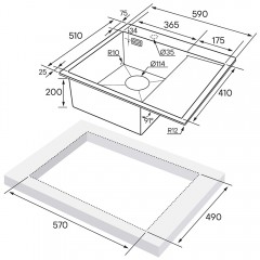 Мойка кухонная Paulmark Alster PM825951-BGL
