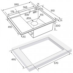 Мойка кухонная Paulmark Alster PM825951-BSR