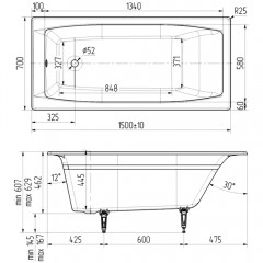 Ванна чугунная Delice France Repos 150x70 DLR220507-AS