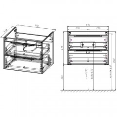 Тумба с раковиной Vincea Chiara 2D 600 G.Stone