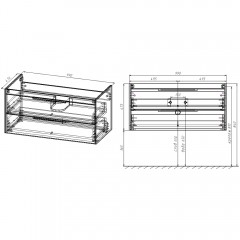 Тумба с раковиной Vincea Chiara 2D 1000 T.Oak
