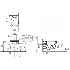 Унитаз подвесной VitrA Nest 5176B003-6233 безободковый с функцией биде и смесителем
