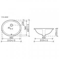 Раковина встраиваемая Ceramica Nova Element CN6042