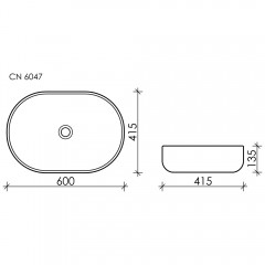 Раковина накладная Ceramica Nova Element CN6047MW