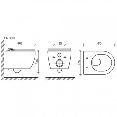 Инсталляция Ceramica Nova Envision + унитаз Play CN3001_1001W_1000