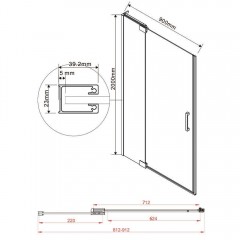 Душевая дверь Vincea Extra VDP-1E8090CLGM