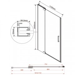 Душевая дверь Vincea Extra VDP-1E1011CLGM