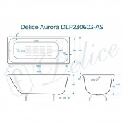 Ванна чугунная Delice France Aurora 150x70 DLR230603-AS